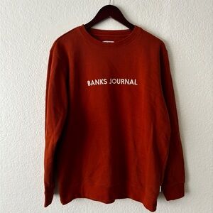 Banks Journal Burnt Orange Crew Neck Pullover Cotton Blend Sweater Size Medium